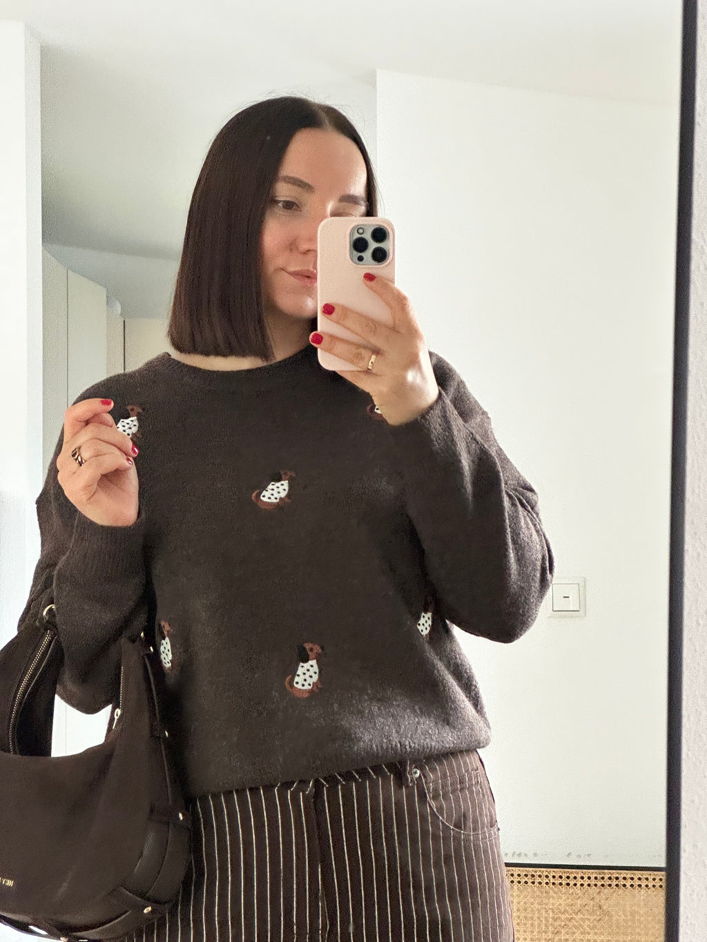 Effeny Pullover Dackel braun