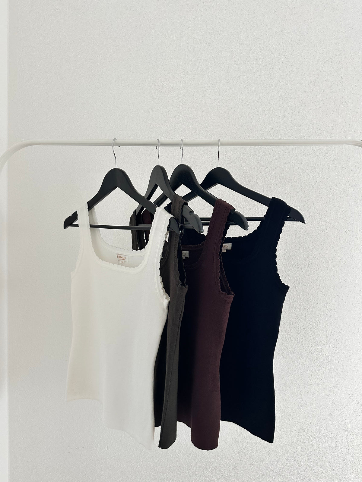 Effeny Geripptes Tanktop mit eckigem Ausschnitt