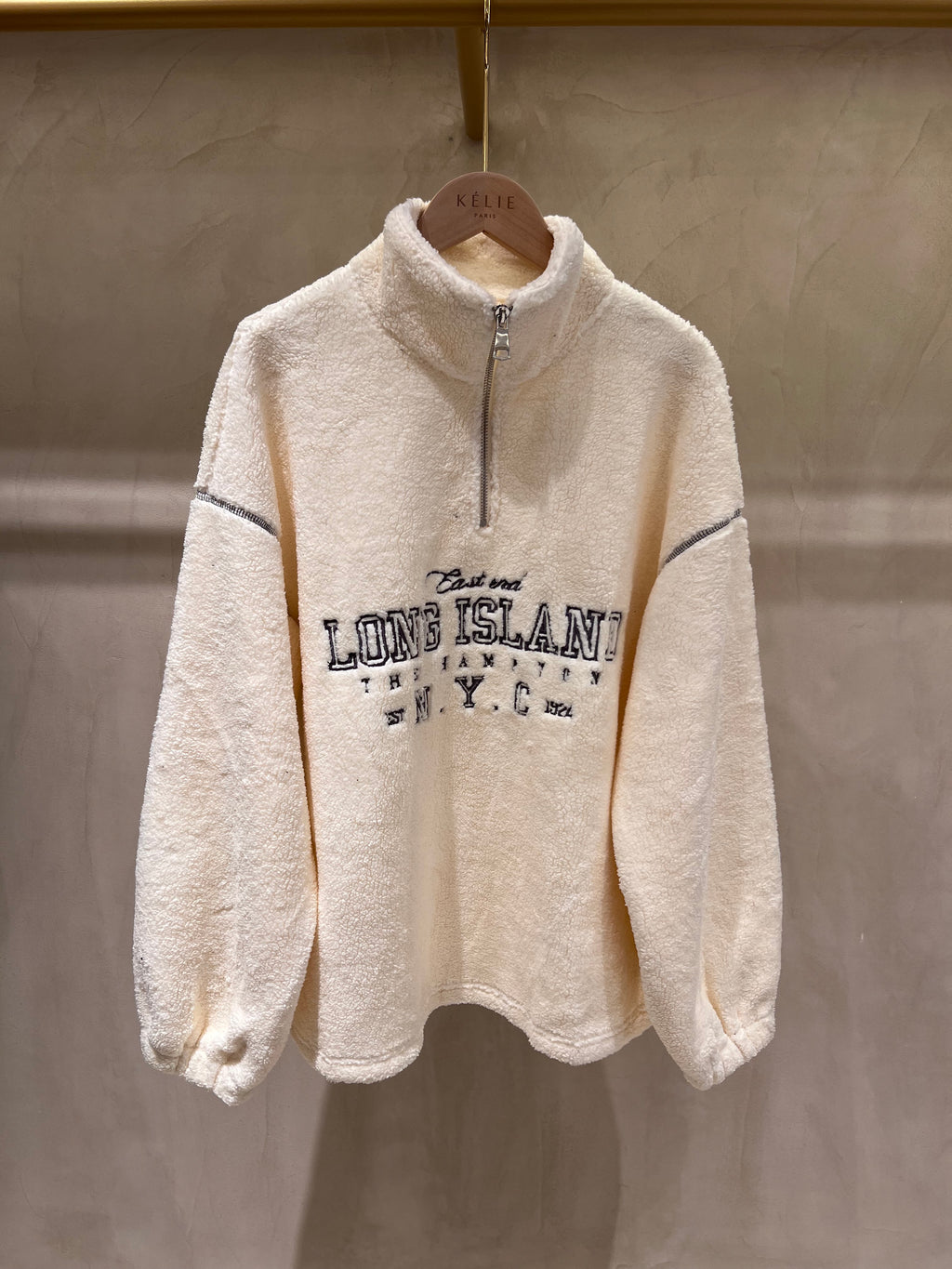 Kélie Fashion Teddy-Fleece Half Sip Sweatshirt