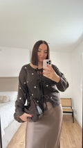 Effeny Cardigan mit aufgestickten Herzen