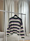 L´esstiel Flauschiger Strickpullover im Streifen-Look