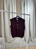 L´esstiel Flauschige Strickweste mit Knopfleiste & Rundhalsausschnitt