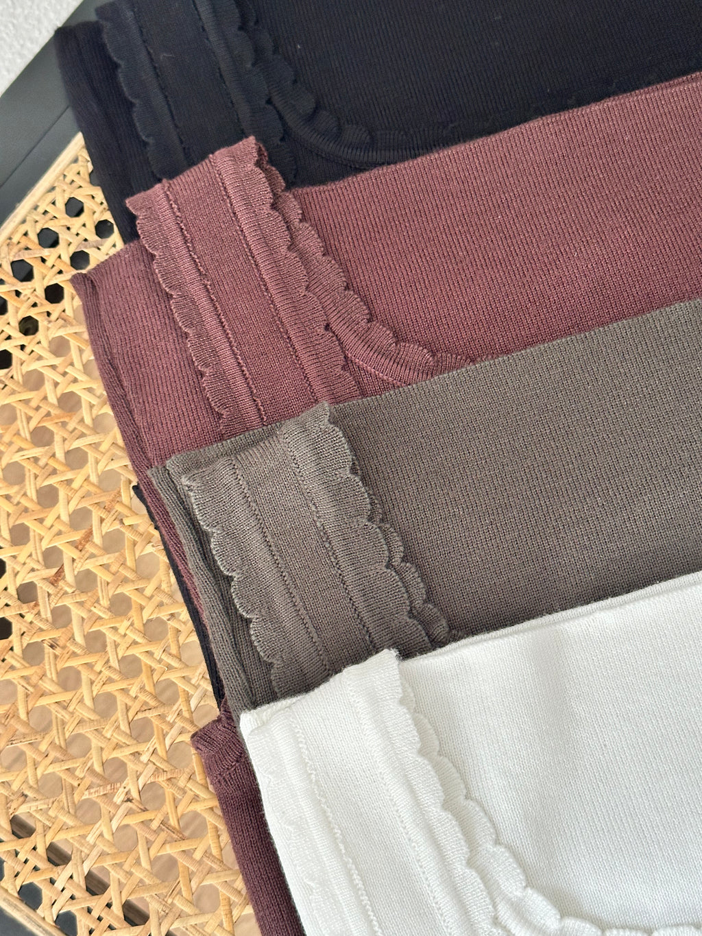 Effeny Geripptes Tanktop mit eckigem Ausschnitt