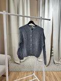 L´esstiel Flauschiger Strick-Cardigan mit Rundhalsausschnitt & Knopfleiste