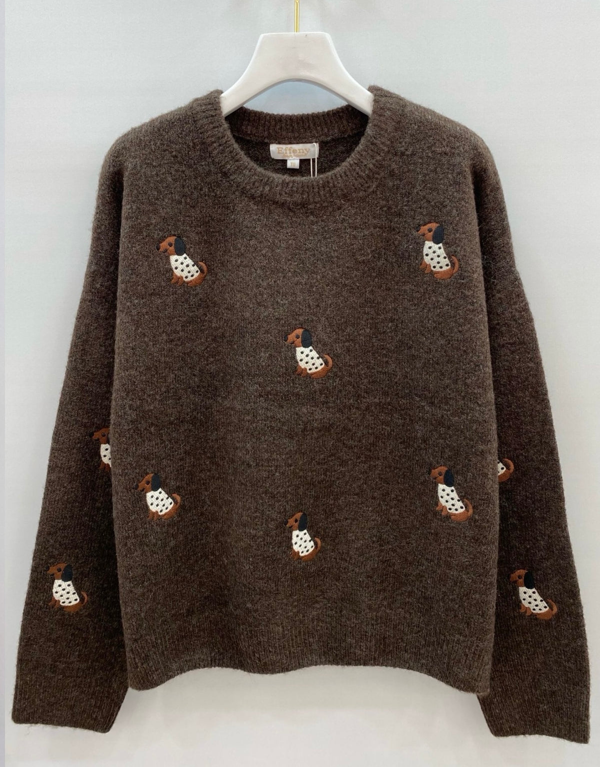 Effeny Pullover Dackel braun
