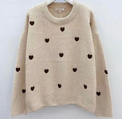 Effeny Pullover mit Herz-Stickereien