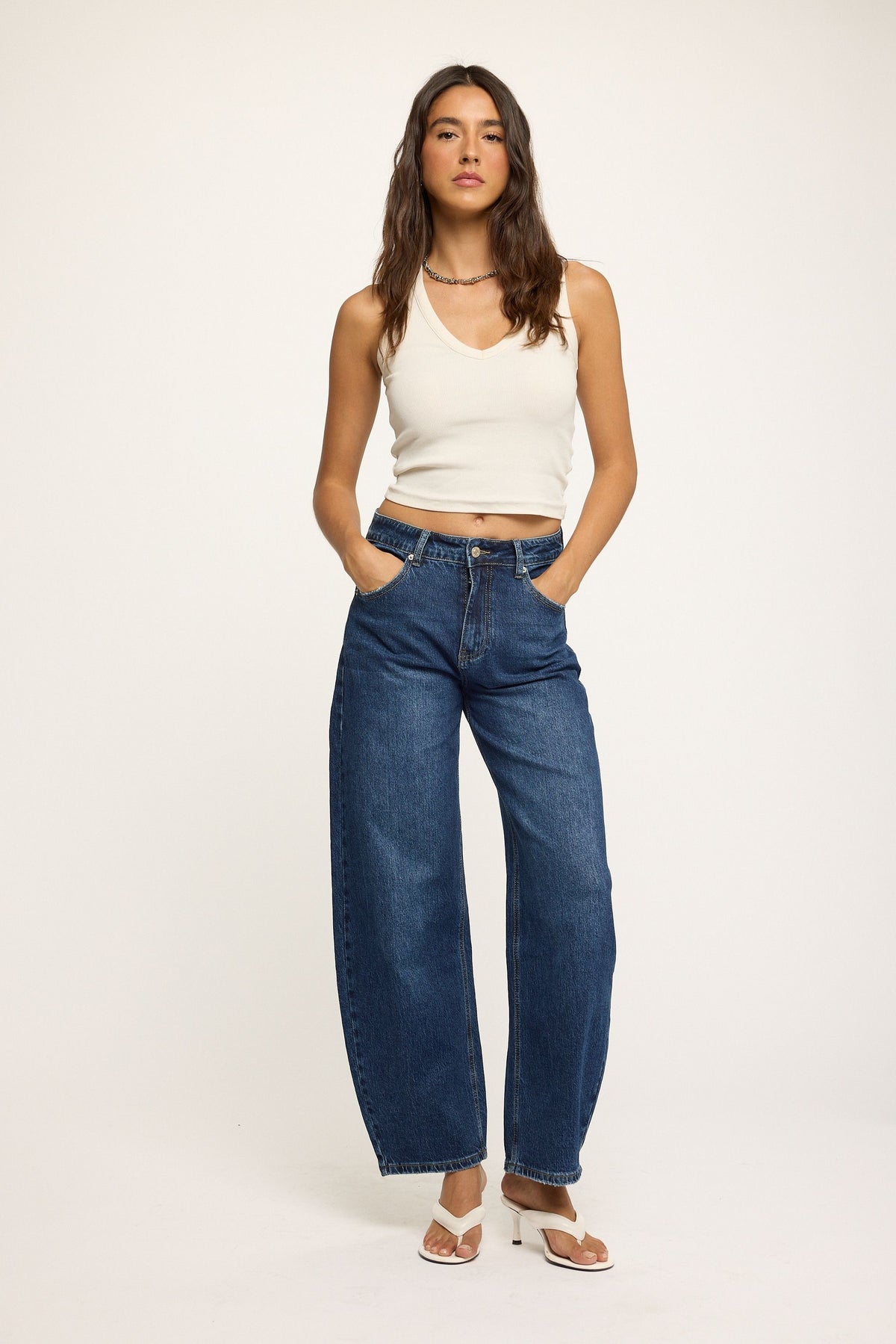 Redial Barrel Jeans dunkelblau