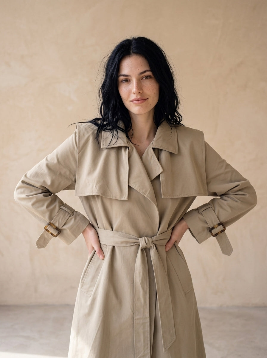 Kélie Fashion langer Trenchcoat