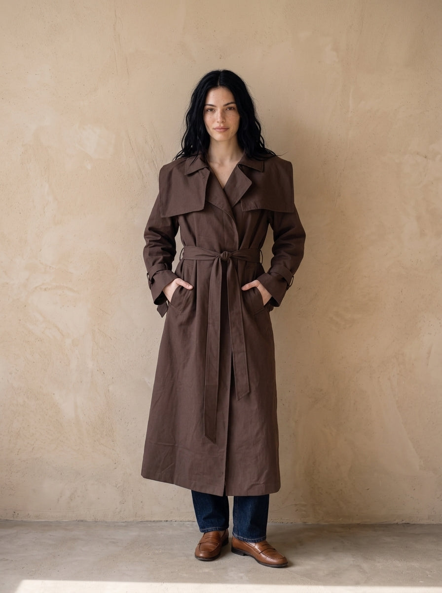 Kélie Fashion langer Trenchcoat