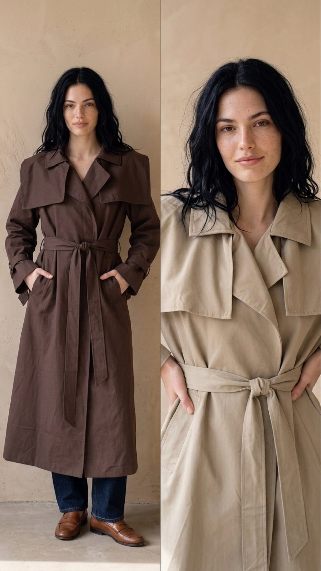 Kélie Fashion langer Trenchcoat