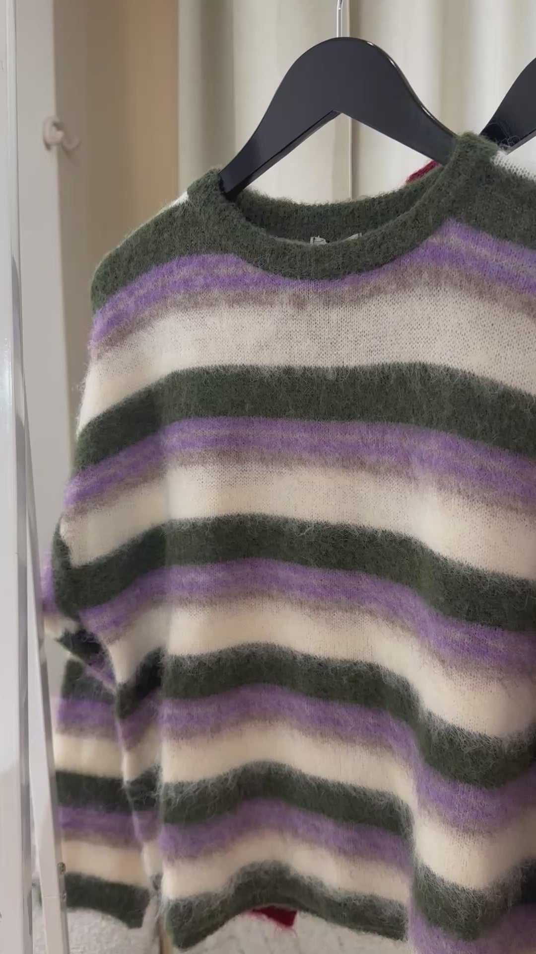 L´esstiel Flauschiger Strickpullover im Streifen-Look