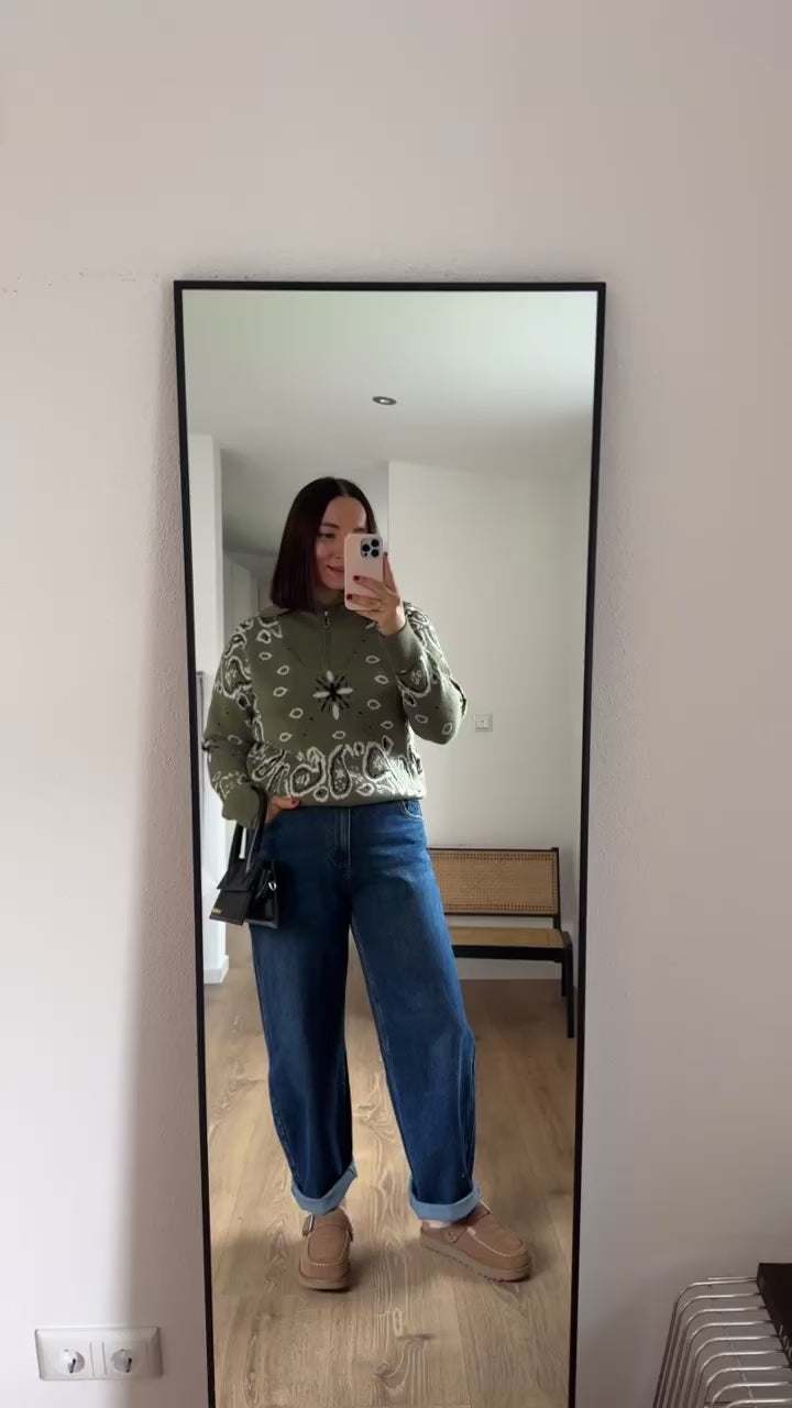 Effeny Half Sip Pullover Paisley