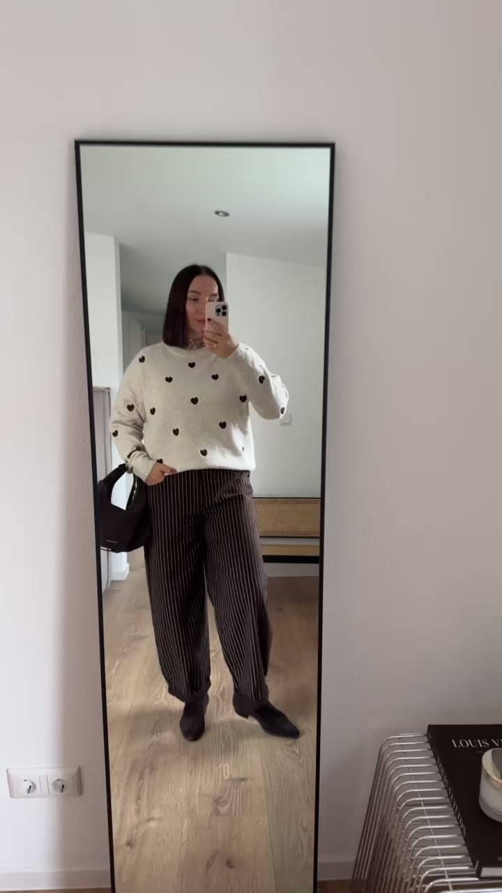 Effeny Pullover mit Herz-Stickereien